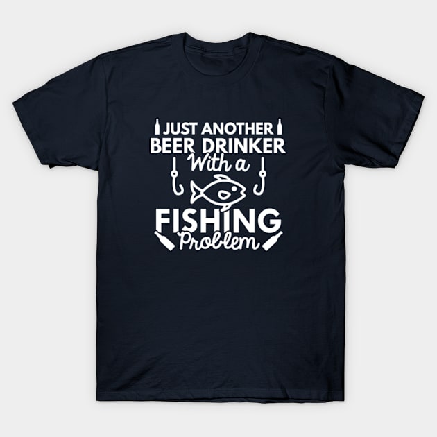 Beer Drinker Fishing T-Shirt by VectorPlanet